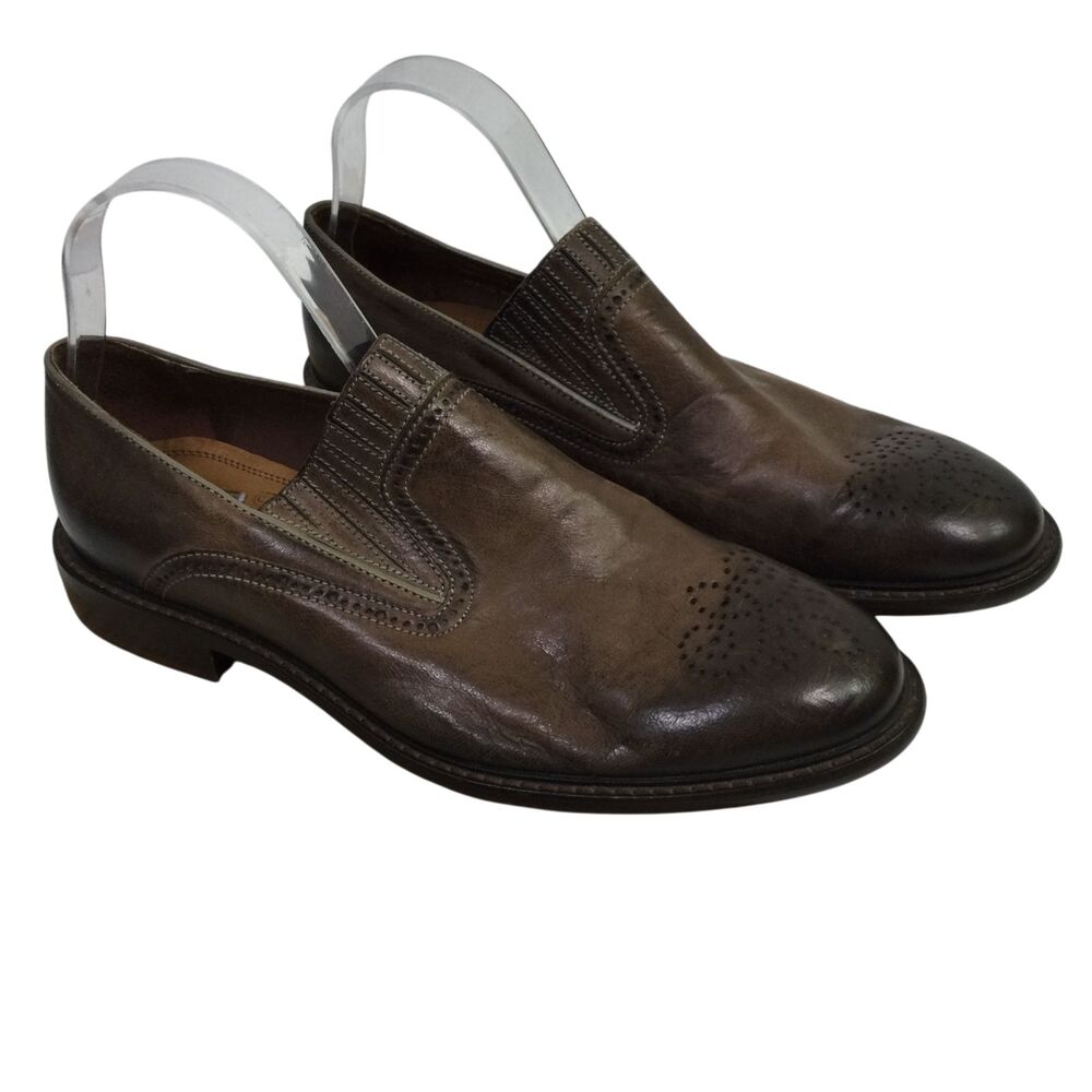 Johnston Murphy J & M Leather Wingtip Loafers Shoes Brown Size 8.5M